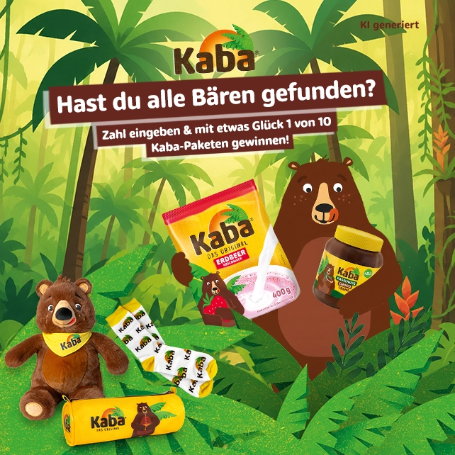 Kaba Gewinnspiel - Alle Kaba Bären zählen, mitmachen und gewinnen